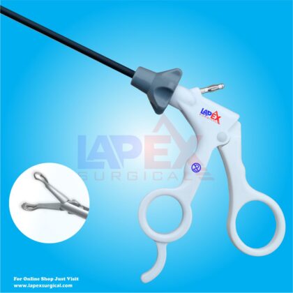 Disposable Babcock Grasper with ergonomic handle and atraumatic jaws for soft tissue handling