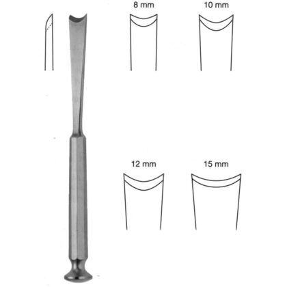 MCINDOE CHISEL LP-40.100.20, 16CM, 8MM