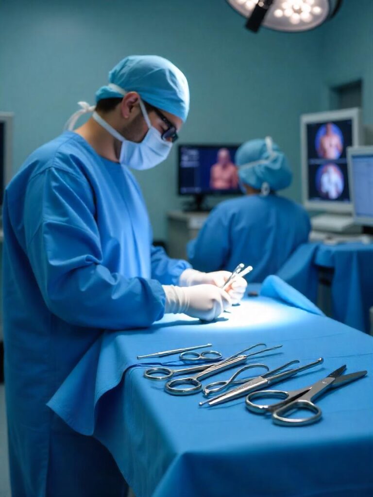 About us 1 image shown doctor use our maker of Laparoscopic tools